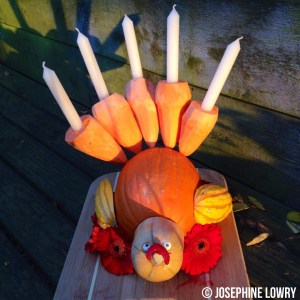 Turkey + Candelabra Centerpiece = Turkelabra!